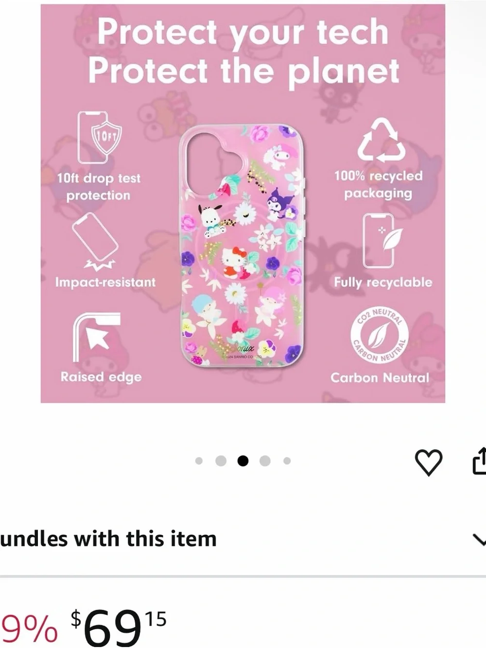Sonix Hello Kitty and friends Floral Pink iPhone Case iPhone 17 NEW